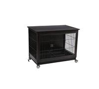 Dog Kennel Small and medium-sized dog cage indoor villa, with its own rollers, free to move(Black,Large)