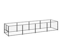 Dog Kennel Steel Outdoor Puppy Enclosure Runs Silver/Black Multi Sizes vidaXL