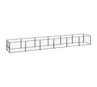 Dog Kennel Steel Outdoor Puppy Enclosure Runs Silver/Black Multi Sizes vidaXL