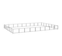 Dog Kennel Steel Puppy Enclosure Dog Cage Black/Silver Multi Sizes vidaXL