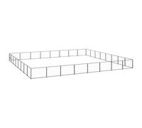 Dog Kennel Steel Puppy Enclosure Dog Cage Black/Silver Multi Sizes vidaXL