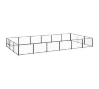 Dog Kennel Steel Puppy Enclosure Dog Cage Black/Silver Multi Sizes vidaXL