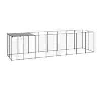 Dog Kennel Steel Puppy Enclosure Dog Runs Cage Silver/Black Multi Sizes vidaXL