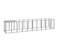 vidaXL Dog Kennel Silver 6.05 M Steel, Silver