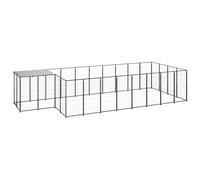 Dog Kennel Steel Puppy Outdoor Dog Runs Cage Silver/Black Multi Sizes vidaXL