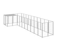 Dog Kennel Steel Puppy Outdoor Dog Runs Cage Silver/Black Multi Sizes vidaXL