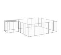 Dog Kennel Steel Puppy Outdoor Dog Runs Cage Silver/Black Multi Sizes vidaXL