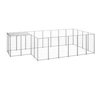 Dog Kennel Steel Puppy Outdoor Dog Runs Cage Silver/Black Multi Sizes vidaXL