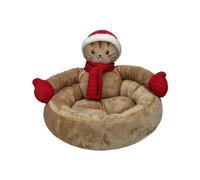 Dog Kennel Winter Warm Three Cartoon Cat Kennels Christmas Creative Pet House for Small Medium Dogs (Diameter:40cm/cm) Outside Pet Houses (A,A)