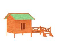 (brown) vidaXL Dog Kennel Wooden Pet House Animal Crate Dog Enclosure Solid Wood Pine