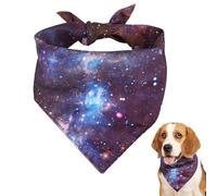 Dog Kerchief,Dog Bandana Scarf Triangle Bibs | Starry Print Blue Purple Dog Scarf, Adjustable Puppy Kerchief for Pet, Puppy, Large Dog