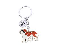 Dog Key-ring Keychain,10cm Cute Metal Dog Keychain Keyring Keyfob Bag Charm Best Birthday (Saint bernard)