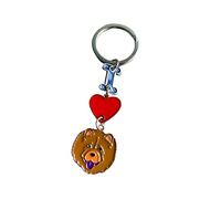 Dog Keychain,I Love Dog Pendant Key-Ring,Metal Pet ID Tags Keyring Keyfob Key Tags Dog Lovers Keychain Gift_Chow Chow