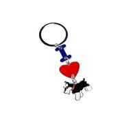 Dog Keyring,I Love Dog Pendant Key-ring,Metal Pet ID Tags Keychain Keyfob Key Tags Dog Lovers Keychain Gift_Black Schnauzer