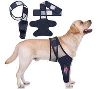 Dog Knee Brace, Breathable Dogs Leg Sleeve to Stop Licking, Adjustable Elbow Pads for Dogs Front Back Leg, Dog Elbow Protector for Post-Surgery Recovery Elbow Injuries, Small, Navy