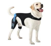 Dog Knee Wraps for the Rear Legs, Adjustable Joint Cuff, with 4 Metal Stabilisers for Supporting the Rear Legs, for Walks, Hikes, Training, Outdoor Activities