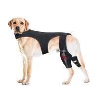 Dog Knee Wraps for the Rear Legs - Adjustable Knee Cuff | Dog Rear Leg Support with 4 Metal Stabilisers, for Hiking, Training, Outdoors, Park, Travel, at Home