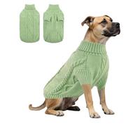 Dog Knit Turtleneck Sweater,Dog Winter Warm Pullover Vest Pet Jumper Knitwear Coat for Male Female Samll Medium Large Dogs_XS(Pea Green)
