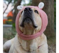 Dog Knitted Hat, Dog Ear Muffs Noise Protection Quiet Ears, Cute Dog Neck and Ear Protection Winter Scarf Headwear, Pet Elastic Warm Knit Hat, Winter Ear Warmer Hat for Medium Large Dogs Cats