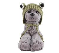 Dog Knitted Hat Funny Cute Design Comfortable Pets Winter Warm Knitted Hat for Small Dogs Cats Cold Weather (Green)