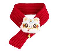 Dog Knitted Scarf & Red Cat Bandana | Warm Pet Scarves & Bandanas, Festive Fall Winter Outfit Accessories for Small, Medium, Large Dogs & Cats