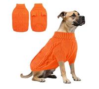 Dog Knitted Sweatshirt,Dog Winter Warm Jumpers Turtleneck Knitwear Cold Weather Puppy Vest Clothes for Cat Puppy Small Medium Large Dogs_S(Orange)