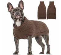 Dog Knitwear, Warm Jumper Sweater Crochet Winter Knitted Coat for Dogs Keep Them Warm and Comfortable during Colder Months(Brown, M)