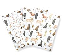 Dog Labrador and Retriever Recycled and Recyclable Gift Wrapping - 4 sheets and 4 strung tags - Birthday - Christmas - Him - Her - Mother's Day - Father's Day