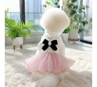 Dog Lace Mesh Fluffy, Cute Princess with And Rhinestone, Elegant Pet Party Outfit for Small Dogs Yorkie Maltese