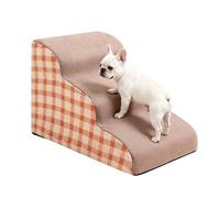 Dog Ladder Steps for Bed Sofa 2/3/4-Step, Pet Stairs for Small Medium Dogs Cats, Gentle Slope Non-slip Dog Ramp, Pet Steps with Removable Washable Cover (Khaki-3 Steps)