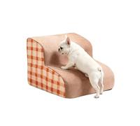 Dog Ladder Steps for Bed Sofa 2/3/4-Step, Pet Stairs for Small Medium Dogs Cats, Gentle Slope Non-slip Dog Ramp, Pet Steps with Removable Washable Cover (Khaki-2 Steps)