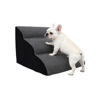 Dog Ladder Steps for Bed Sofa 2/3/4-Step, Pet Stairs for Small Medium Dogs Cats, Gentle Slope Non-slip Dog Ramp, Pet Steps with Removable Washable Cover (Gray-3 Steps)
