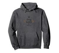 Dog Lady By Choice Proud Pet Owner Paw Print Pullover Hoodie, Adult Unisex, Dark Heather Grey, L