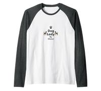 Dog Lady by Choice Proud Pet Owner Paw Print Raglan Baseball Tee, Men, Dark Heather/White, S
