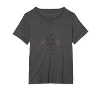 Dog Lady by Choice Proud Pet Owner Paw Print T-Shirt, Women's Plus, Dark Heather Grey, 1X