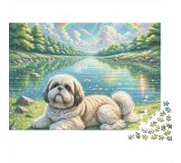 Dog Lakeside View 1000 Piece Jigsaw Puzzle Paper Adult Suitable Relaxation Focus 52x38cm/1000pcs