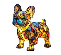 Dog lamp,Stained Glass Dogs Lamps,Puppy Resin nightlight Ornaments Party Decoration Dog Series Art Night Light Dyed Resin Desktop Decoration(Coloring 3)