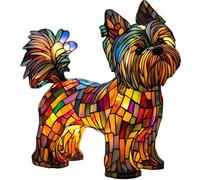 Dog lamp,Stained Glass Dogs Lamps,Puppy Resin nightlight Ornaments Party Decoration Dog Series Art Night Light Dyed Resin Desktop Decoration(Coloring 22)