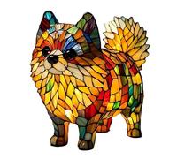 Dog lamp,Stained Glass Dogs Lamps,Puppy Resin nightlight Ornaments Party Decoration Dog Series Art Night Light Dyed Resin Desktop Decoration(Coloring 13)
