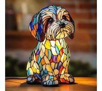 Dog Lamps Corgi Lamps Pug Lam p Shih Tzu Lam ps Schnauzer Lamp Dachshund La mp Stained Glass Dogs Lamp s, Series Art Night Light Cute Pet Dogs Themed LED Table Lamps Fun Gift for Dog Lovers (B)