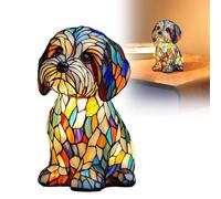 Dog Lamps, Corgi Lamps, Schnauzer Lamp Stained Glass Dogs Lamp, Series Art Night Light Cute Pet Dogs Themed LED Table Lamp Fun Gift for Dog Lovers (Multicolor A, 1PC)