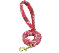 Dog lead Durable Dog Leash Lead Flower Pattern For Small Medium Nylon 150Cm Printed Puppy Walking Red(Red)