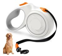 Dog Lead for Large Dogs, Flexi Lead 5 m White Extendable Roller Lead up to 50 kg Dog Lead Flexi Lead Large Dogs Tangle-Free with Brake Function Comfortable Handle Robust for On the Go