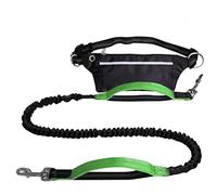 Dog Lead Hands- Free Dog Leash With Waist Bag Reflective Jogging Dogs Traction Rope Extendable Bungee Dog Dog Leash(Fluorescent Green)