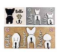 Dog Lead Holder for Wall Personalised| Dog Hooks Custom Name Breed Decorative for Wall Cute Housewarming Gifts for Dog Owner (Style 2 - 1-3 Dog,1 Dog:5.7x9 in)