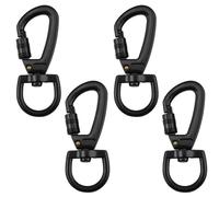 Dog Lead Hook, 4Pcs Dog Lead Clips Swivel Clips Swivel Snap Carabiner 360° Rotatable Spinner Heavy Duty Metal Clip D Shaped Dogs Clip Hardware Carabiner Snap Hook for Rock Climbing Dogs Leash