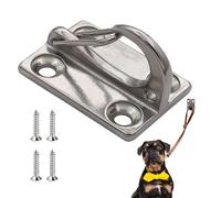 Dog Lead Hook with 4Pcs Screw, Heavy Duty Pet Traction Rope Wall Mount Holders, Stainless Steel Tether Point, Wall Hook for Medium Large Small Training Backyard Playing Home Garage Porch