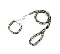 Dog lead,Retractable dog lead, Double Strand Rope Large es Metal P Chain Buckle National Color Pet Traction Rope Collar Set For Big Dogs 1.4m Length Leashes (Color : Red, Size : Small) (Color : Red, S