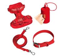 Dog Lead Set, Dog Harness Set - Dog Harness without Pulling for Medium Dogs, Multifunctional Lead Set for Medium Dogs, Easy to Foot, for Everyday Use, Adjustable Dog Collar, Modes