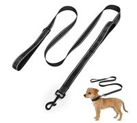 Dog Leads Double-Layered with Two Handles,Dog Leash Explosion-Proof Ram,Dog Training Leads Reflective,Rope Lead Widen Suitable for Daily Walks and Pet Behaviour Training,1.8m Black